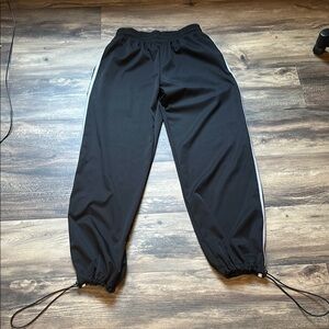 Black Track Pants with White Stripes FIVE THE LABEL AXS